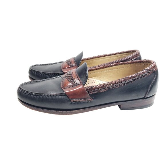 Allen Edmond\'s Men\'s Size 9.5 A Black Brown Penny Loafers main image 8